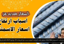 سعر طن الحديد اليوم حديد عز