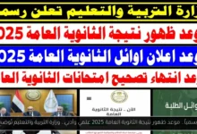 موعد ظهور نتيجة الثانوية العامة 2025