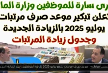 موعد صرف مرتبات شهر يوليو 2025