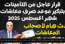 زيادة المعاشات شهر اغسطس 2025