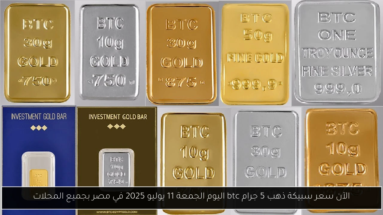 سعر سبيكة ذهب 5 جرام btc اليوم