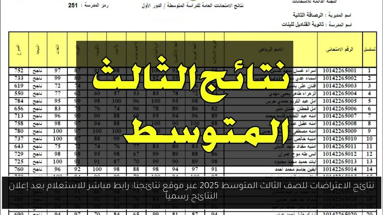 رابط اعتراضات الثالث متوسط 2025