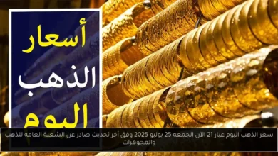 سعر الذهب اليوم عيار 21 الآن