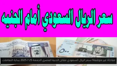سعر الريال السعودي مقابل الجنيه المصري