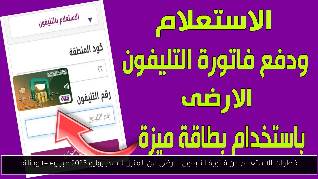 الاستعلام عن فاتورة التليفون الأرضي من المنزل