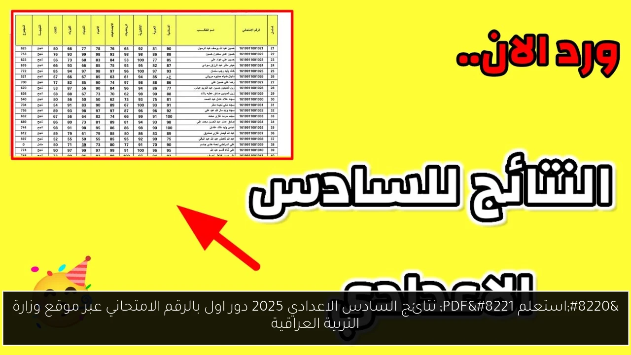 نتائج السادس الاعدادي 2025 دور اول