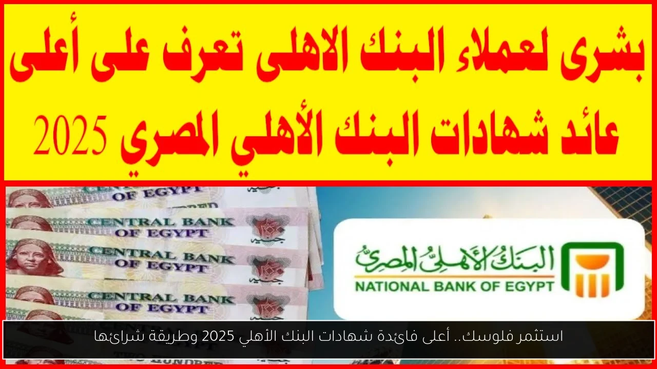 أعلى فائدة شهادات البنك الأهلي 2025