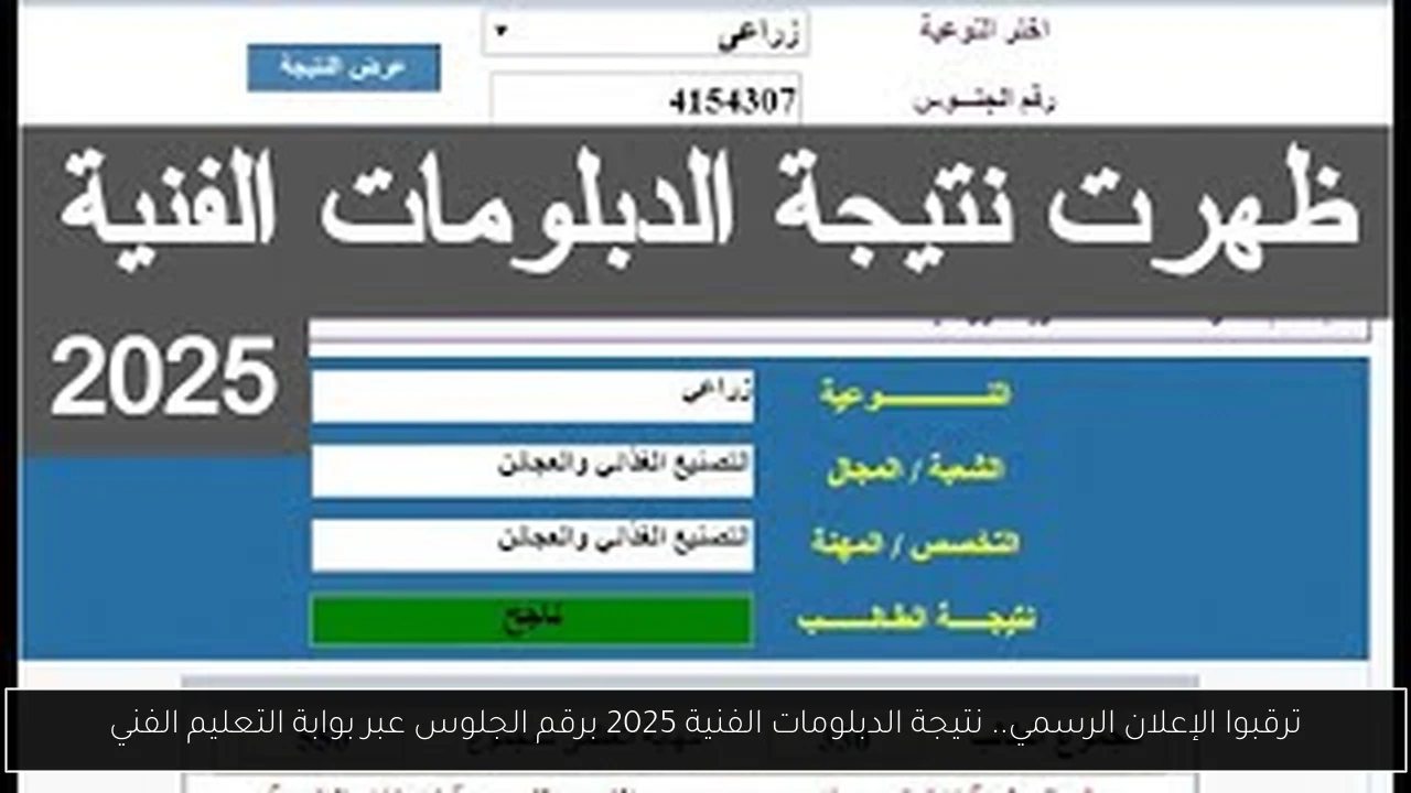نتيجة الدبلومات الفنية