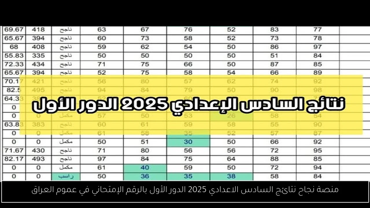 منصة نجاح نتائج السادس الاعدادي 2025