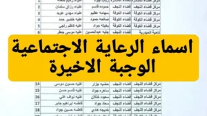 أسماء المشمولين بالوجبة الأخيرة العراق 2025