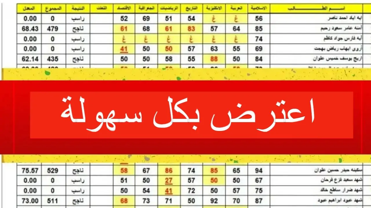 اعتراضات نتائج الثالث المتوسط 2025