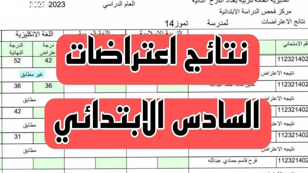 اعتراضات نتائج السادس الابتدائي في العراق