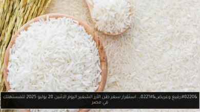 سعر طن الأرز الشعير اليوم