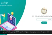 الاستعلام عن نتيجه الدبلومات الفنيه 2025 دور اول