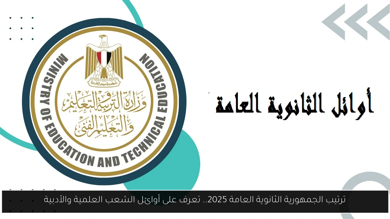 ترتيب الجمهورية الثانوية العامة 2025
