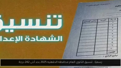 تنسيق الثانوي العام محافظه الدقهليه