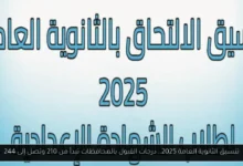 تنسيق الثانوية العامة 2025