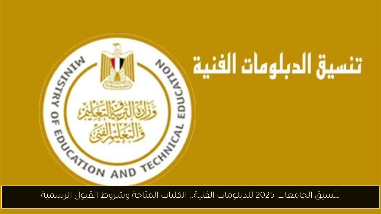 تنسيق الجامعات 2025 للدبلومات الفنية