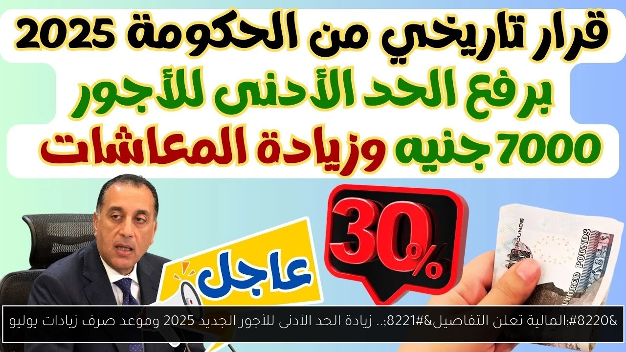زيادة الحد الأدنى للأجور الجديد 2025
