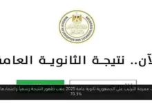 الترتيب على الجمهورية ثانوية عامة 2025