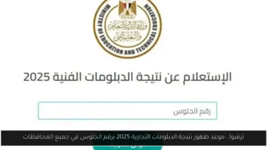 نتيجة الدبلومات التجارية 2025 برقم الجلوس