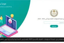 نتيجة الدبلومات الفنية بالاسم 2025