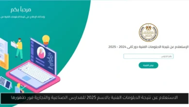 نتيجة الدبلومات الفنية بالاسم 2025