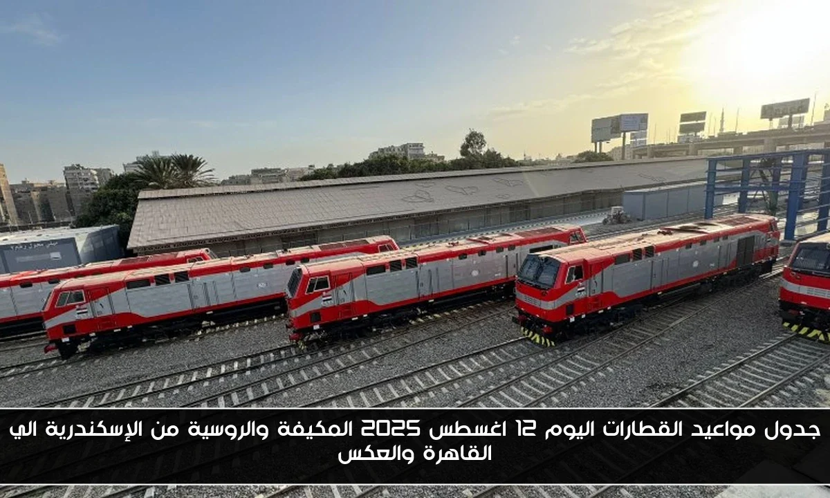 جدول مواعيد القطارات اليوم 12 اغسطس 2025 المكيفة والروسية من الإسكندرية الي القاهرة والعكس