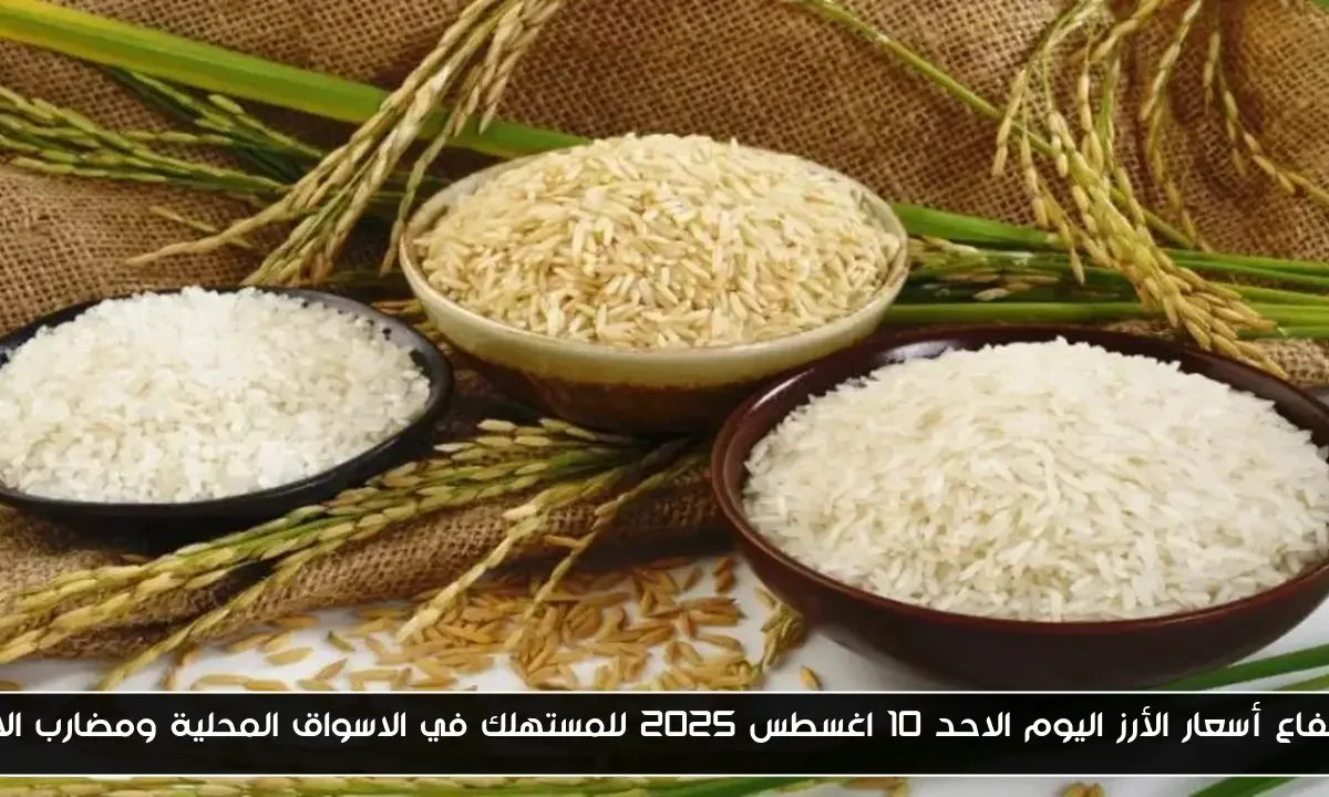 ارتفاع أسعار الأرز اليوم الاحد 10 اغسطس 2025 للمستهلك في الاسواق المحلية ومضارب الارز