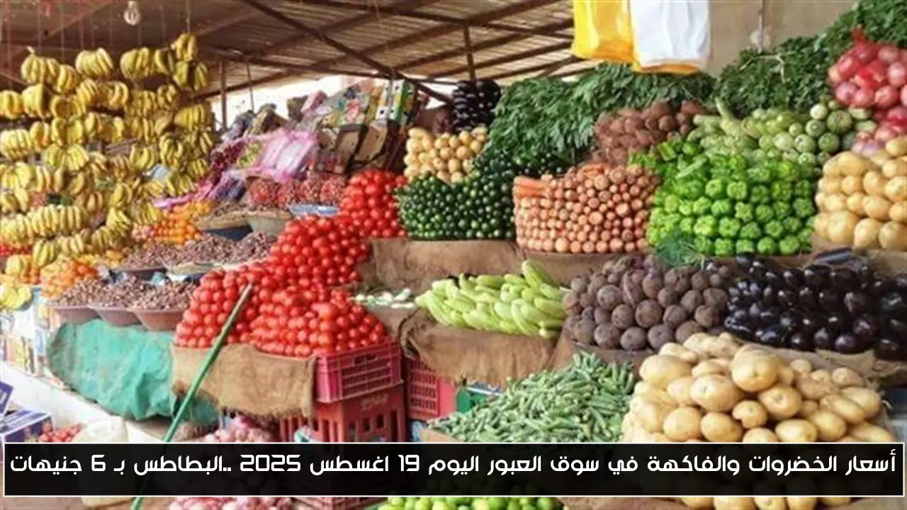 أسعار الخضروات والفاكهة في سوق العبور اليوم 19 اغسطس 2025 ..البطاطس بـ 6 جنيهات