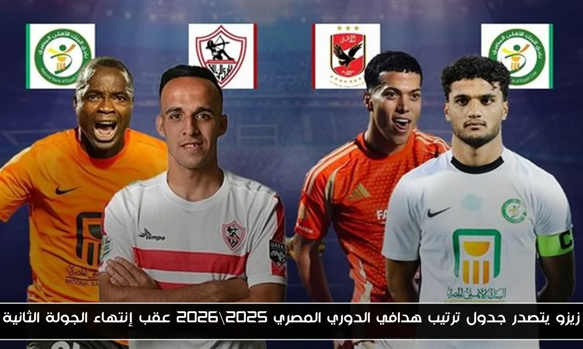 زيزو يتصدر جدول ترتيب هدافي الدوري المصري 2025\2026 عقب إنتهاء الجولة الثانية
