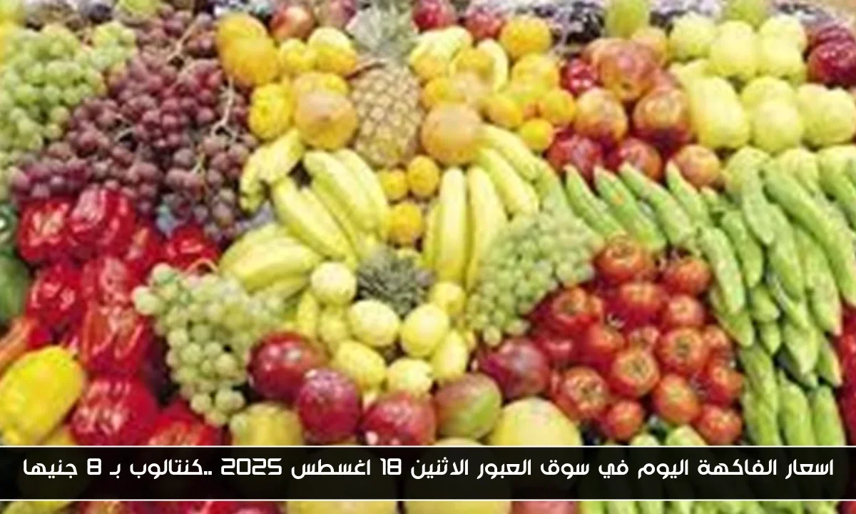 اسعار الفاكهة اليوم في سوق العبور الاثنين 18 اغسطس 2025 ..كنتالوب بـ 8 جنيها