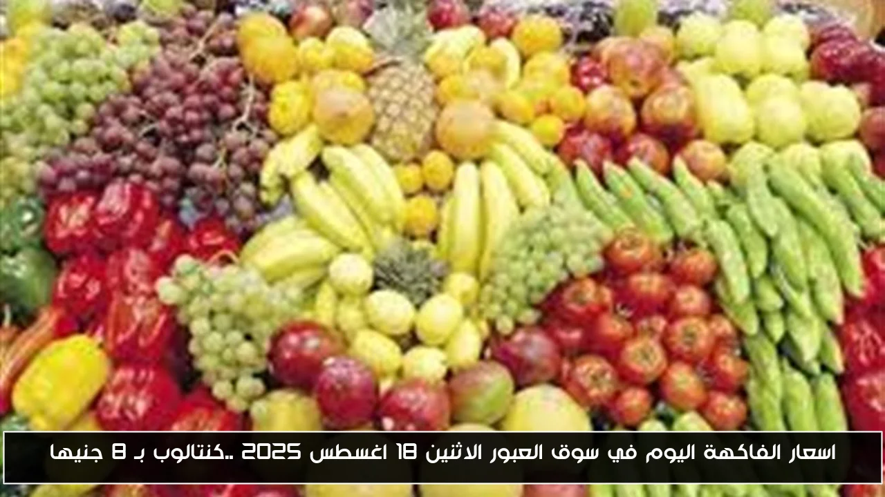 اسعار الفاكهة اليوم في سوق العبور الاثنين 18 اغسطس 2025 ..كنتالوب بـ 8 جنيها