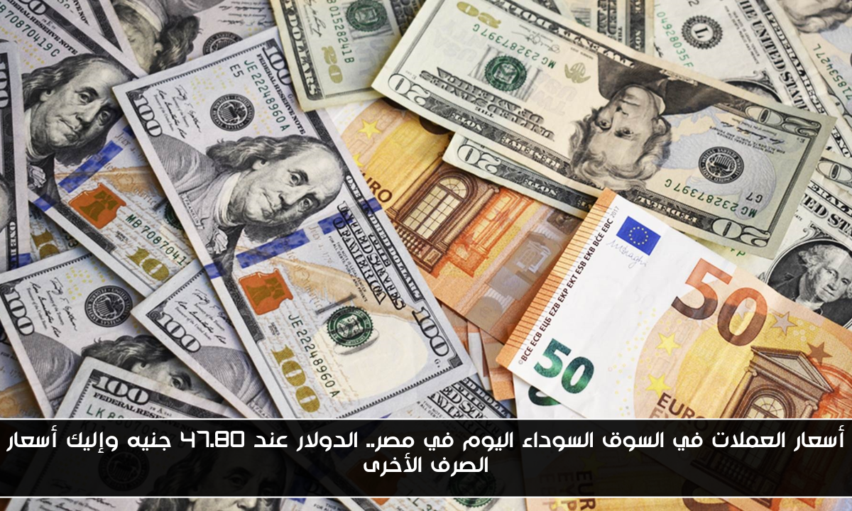 (تحديث يومي) أسعار العملات في السوق السوداء اليوم في مصر.. الدولار عند 47.80 جنيه وإليك أسعار الصرف الأخرى