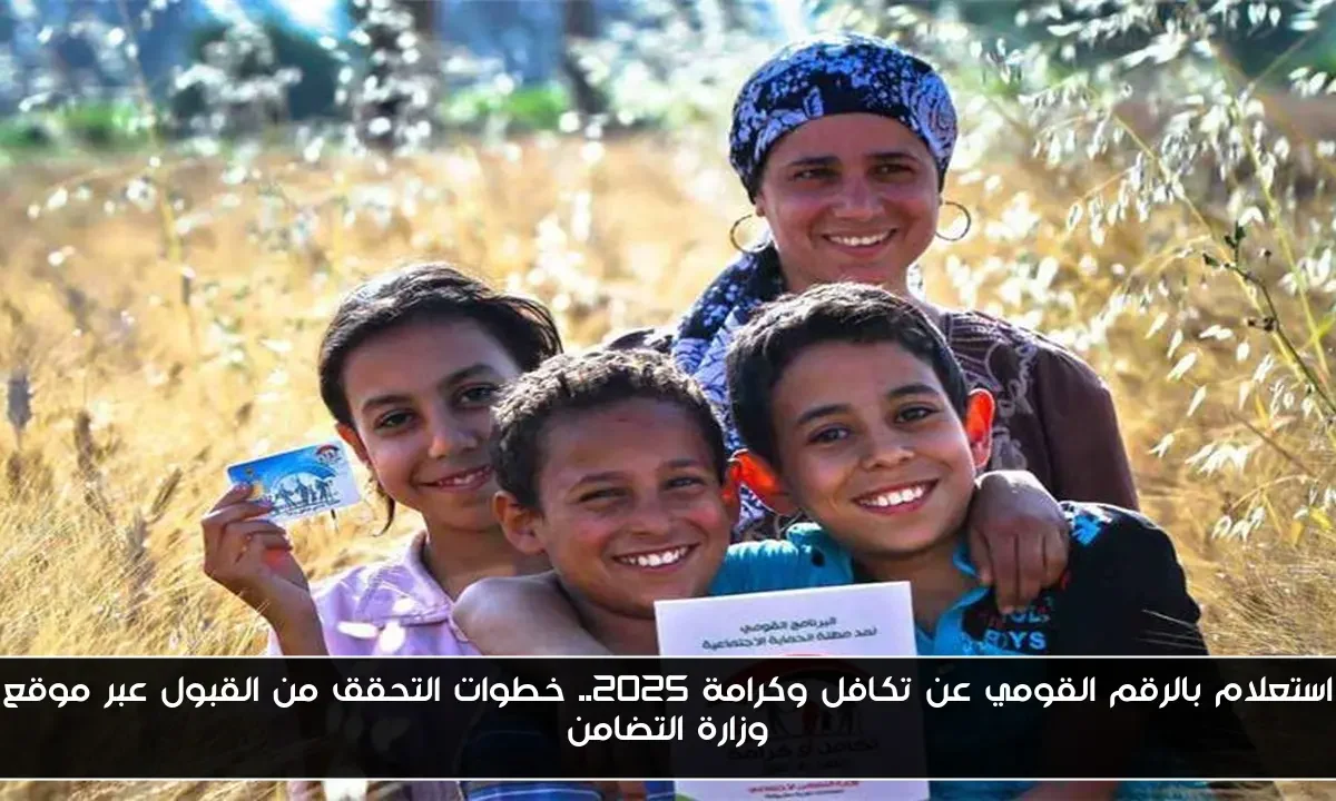 استعلام بالرقم القومي عن تكافل وكرامة 2025.. خطوات التحقق من القبول عبر موقع وزارة التضامن