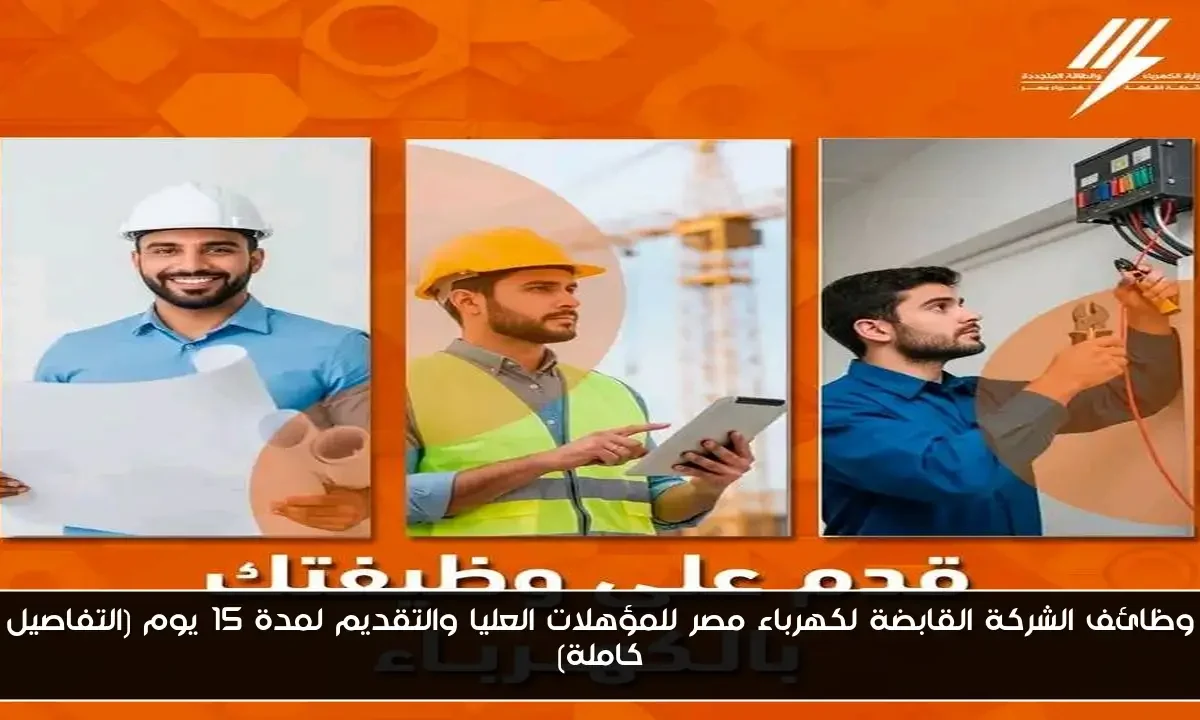 وظائف الشركة القابضة لكهرباء مصر للمؤهلات العليا والتقديم لمدة 15 يوم (التفاصيل كاملة)