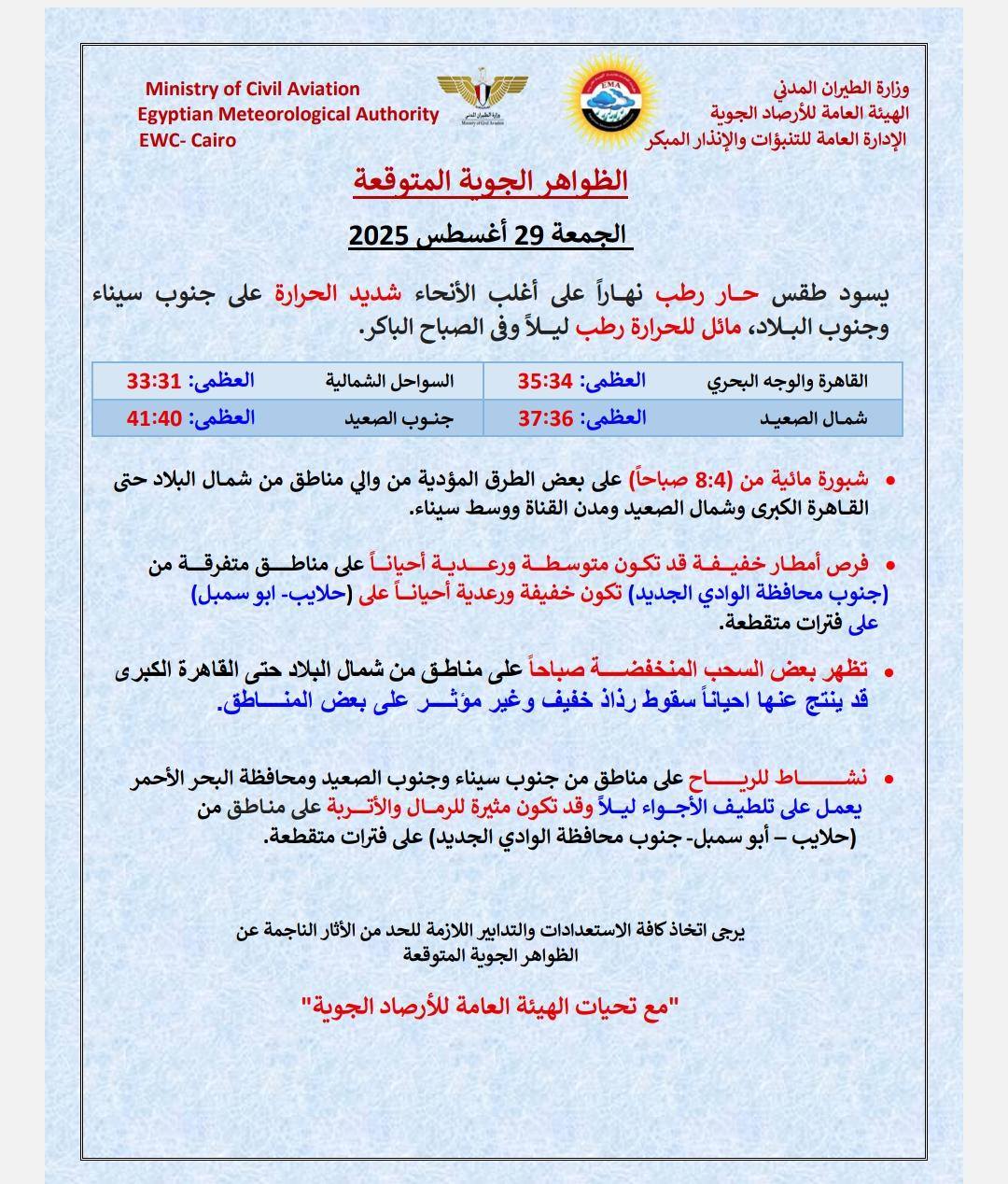 حالة الطقس غدا