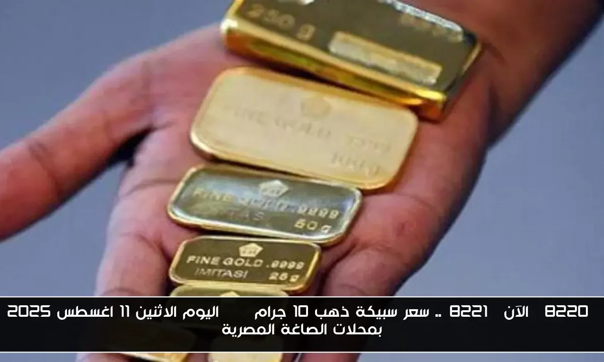 “الآن”.. سعر سبيكة ذهب 10 جرام btc اليوم الاثنين 11 اغسطس 2025 بمحلات الصاغة المصرية