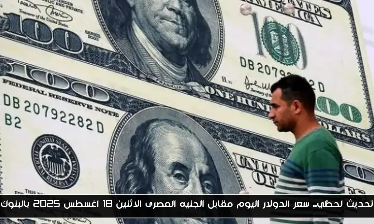 تحديث لحظي.. سعر الدولار اليوم مقابل الجنيه المصرى الاثنين 18 اغسطس 2025 بالبنوك