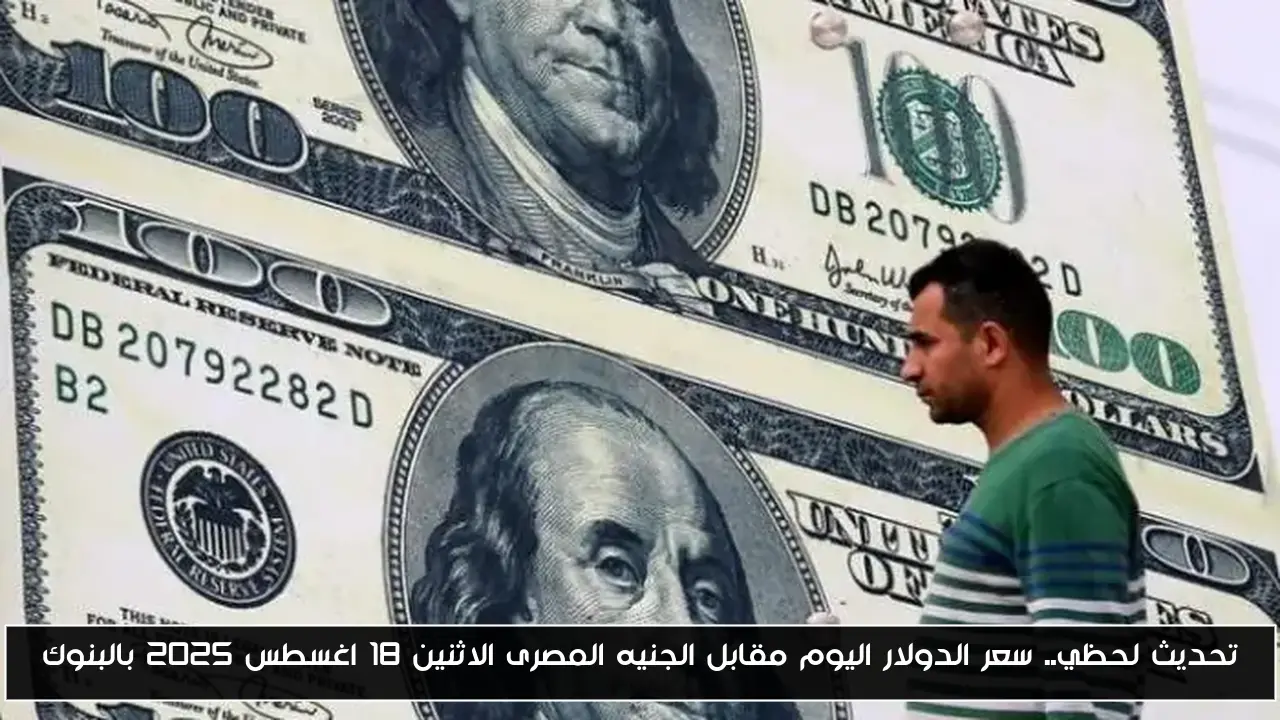 تحديث لحظي.. سعر الدولار اليوم مقابل الجنيه المصرى الاثنين 18 اغسطس 2025 بالبنوك
