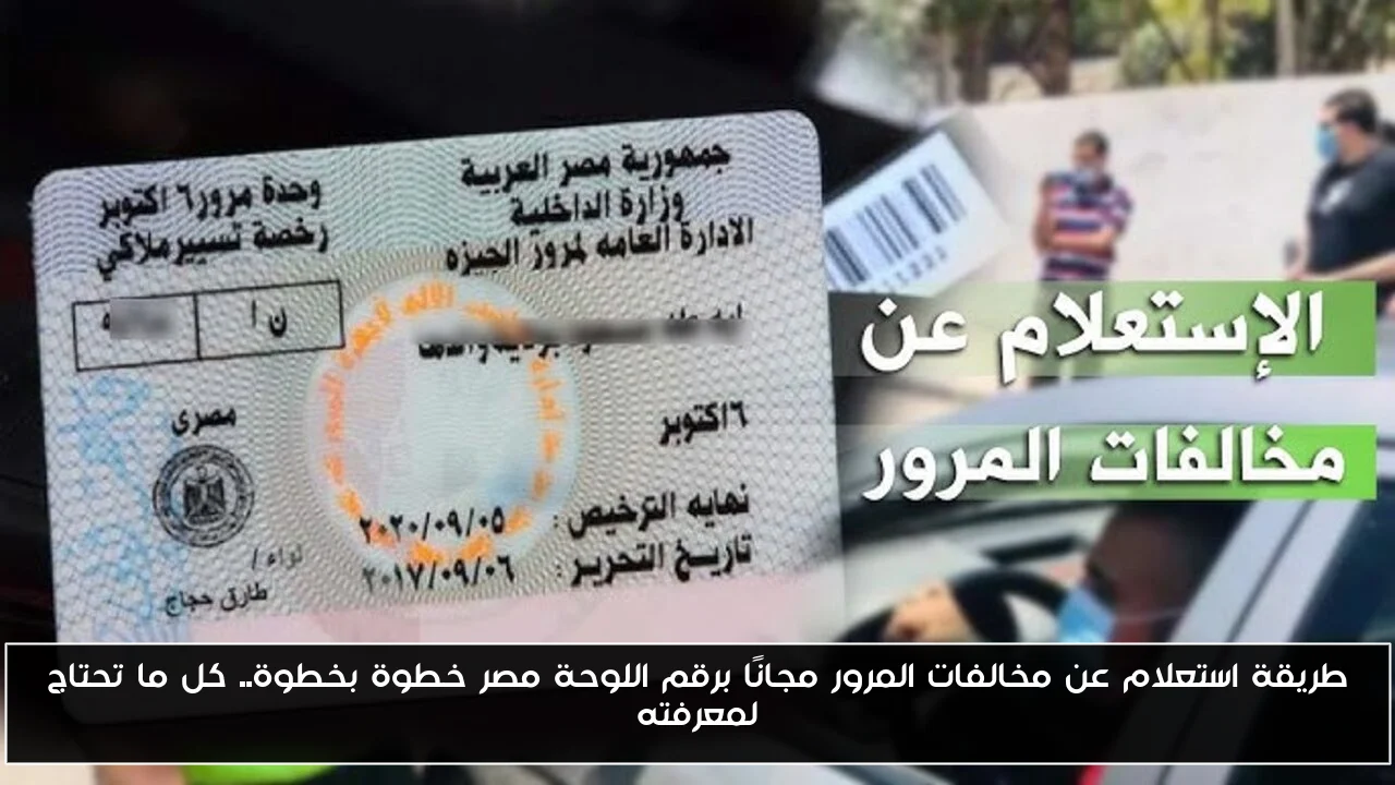 طريقة استعلام عن مخالفات المرور مجانًا برقم اللوحة مصر خطوة بخطوة.. كل ما تحتاج لمعرفته