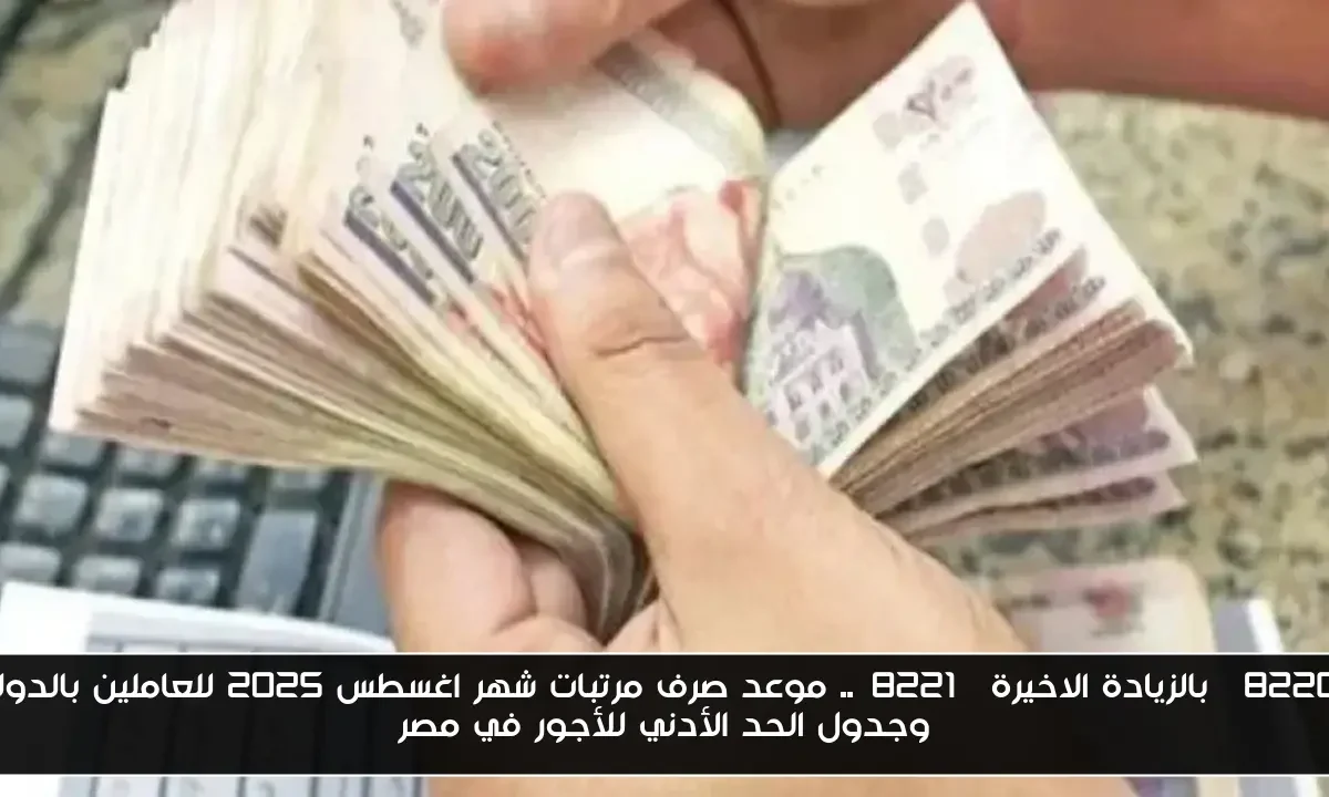 “بالزيادة الاخيرة”.. موعد صرف مرتبات شهر اغسطس 2025 للعاملين بالدولة وجدول الحد الأدني للأجور في مصر
