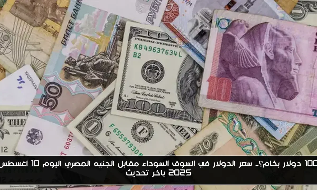 100 دولار بكام؟.. سعر الدولار في السوق السوداء مقابل الجنيه المصري اليوم 10 اغسطس 2025 باخر تحديث