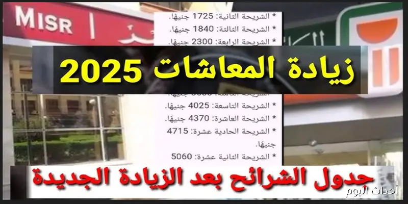 جدول زيادة المعاشات 2025 لجميع الشرائح وموعد صرف مستحقات شهر سبتمبر
