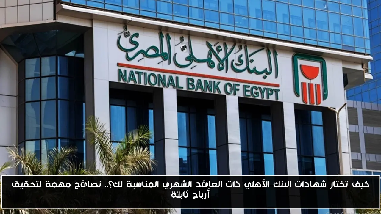 كيف تختار شهادات البنك الأهلي ذات العائد الشهري المناسبة لك؟.. نصائح مهمة لتحقيق أرباح ثابتة