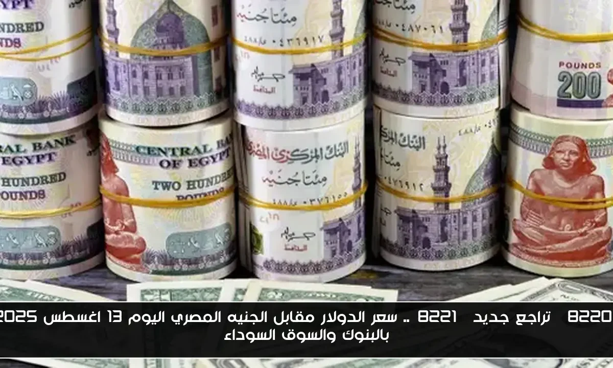 “تراجع جديد”.. سعر الدولار مقابل الجنيه المصري اليوم 13 اغسطس 2025 بالبنوك والسوق السوداء