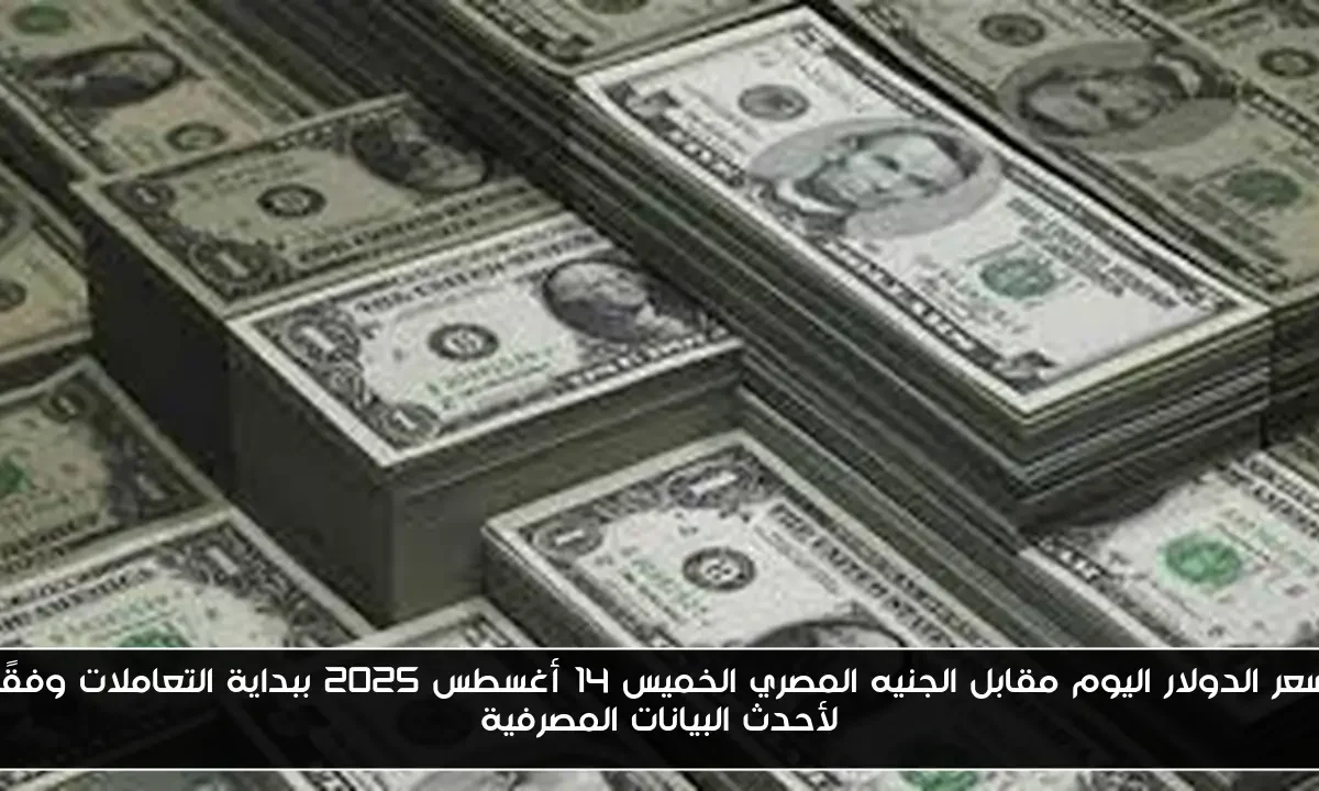 سعر الدولار اليوم مقابل الجنيه المصري الخميس 14 أغسطس 2025 ببداية التعاملات وفقًا لأحدث البيانات المصرفية