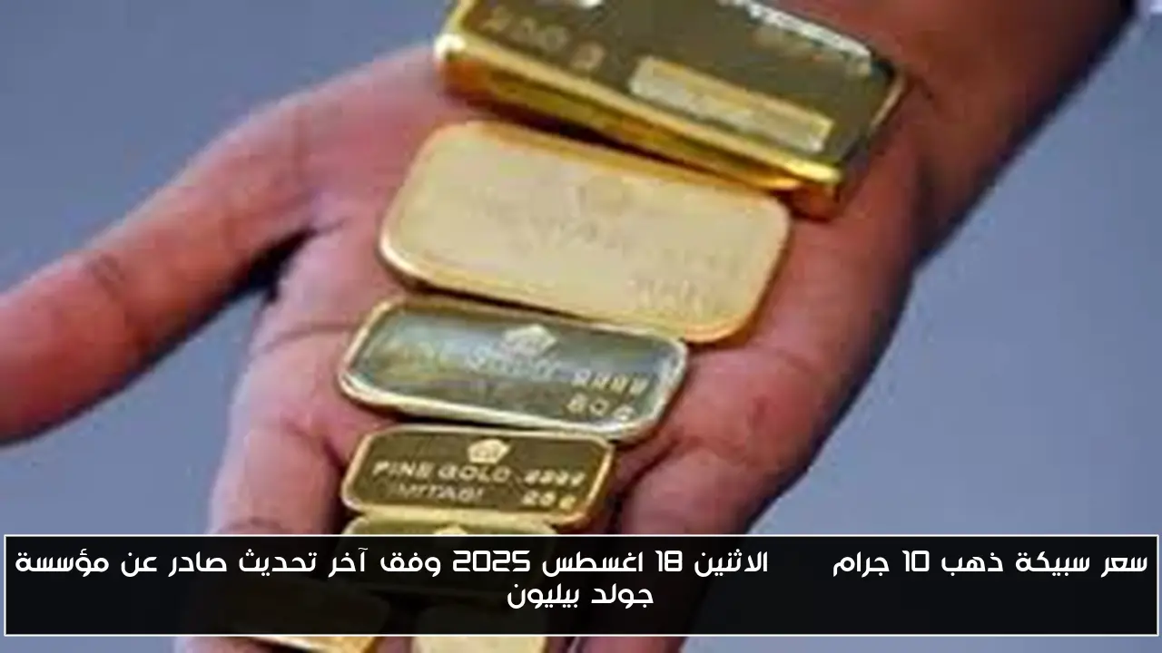 “تحديث لحظي”.. سعر سبيكة ذهب 10 جرام btc الاثنين 18 اغسطس 2025 وفق آخر تحديث صادر عن مؤسسة جولد بيليون