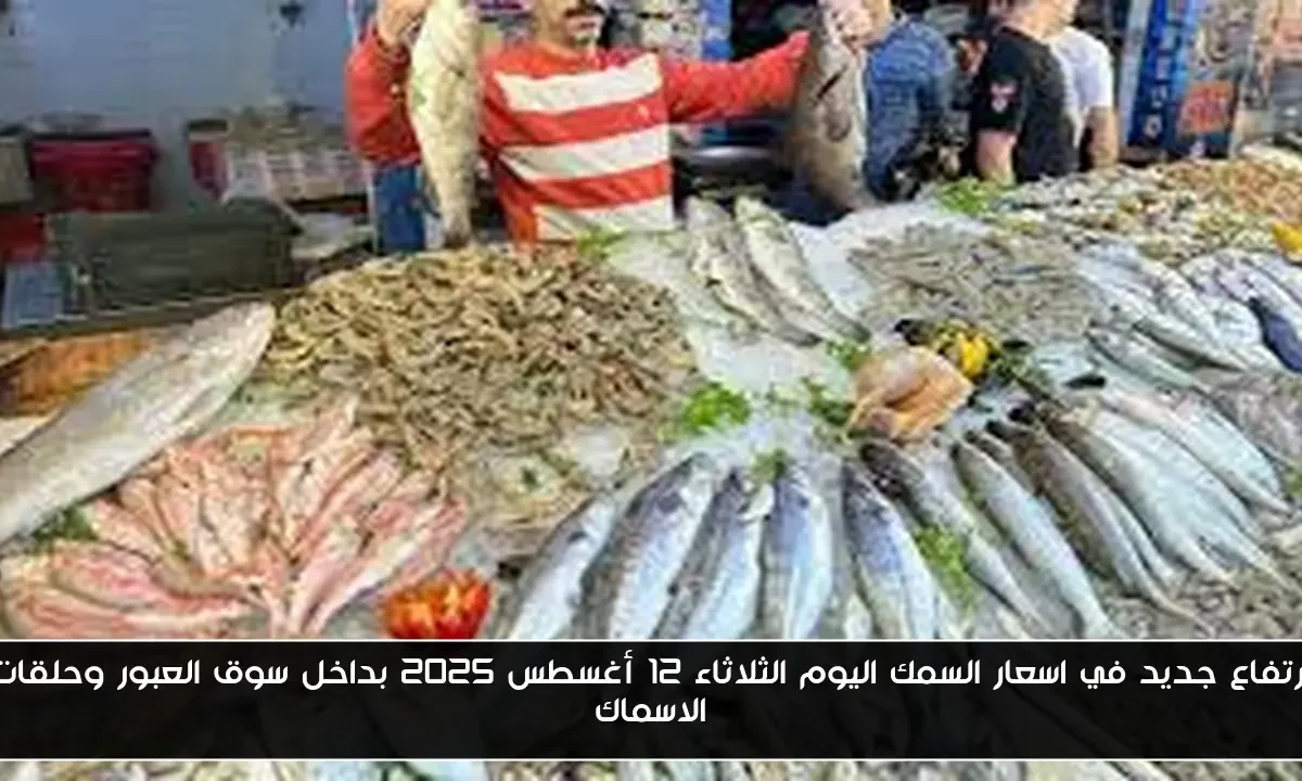 ارتفاع جديد في اسعار السمك اليوم الثلاثاء 12 أغسطس 2025 بداخل سوق العبور وحلقات الاسماك