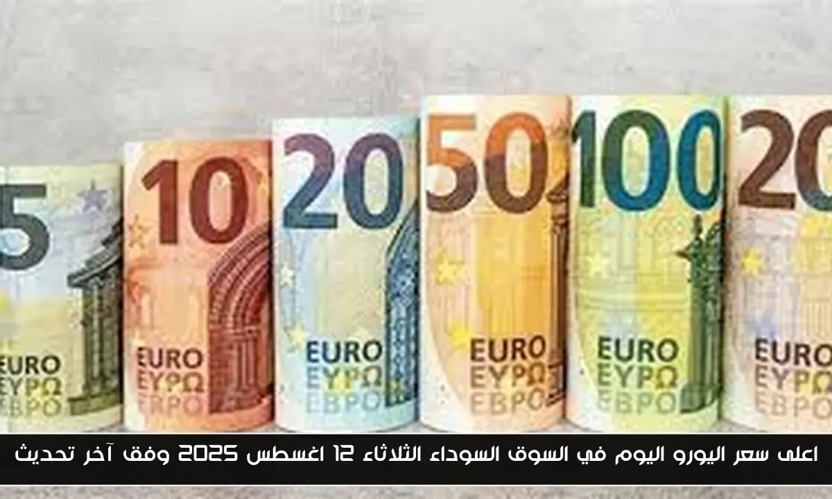 اعلى سعر اليورو اليوم في السوق السوداء الثلاثاء 12 اغسطس 2025 وفق آخر تحديث